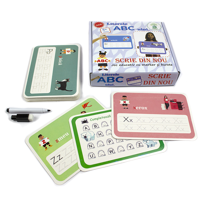 Joc educativ cu marker si burete - litere - imagine 2