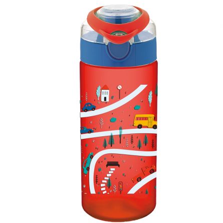 STICLA APA PT COPII TRITAN SOFT TOUCH 500ML CU DESCHIDERE AUTOMATA SI MANER TRANSPORT T-0108 NOKI - imagine 3