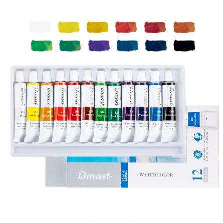 TEMPERA ACUARELA 12 CULORI 12 ML DMAST BY PEBEO