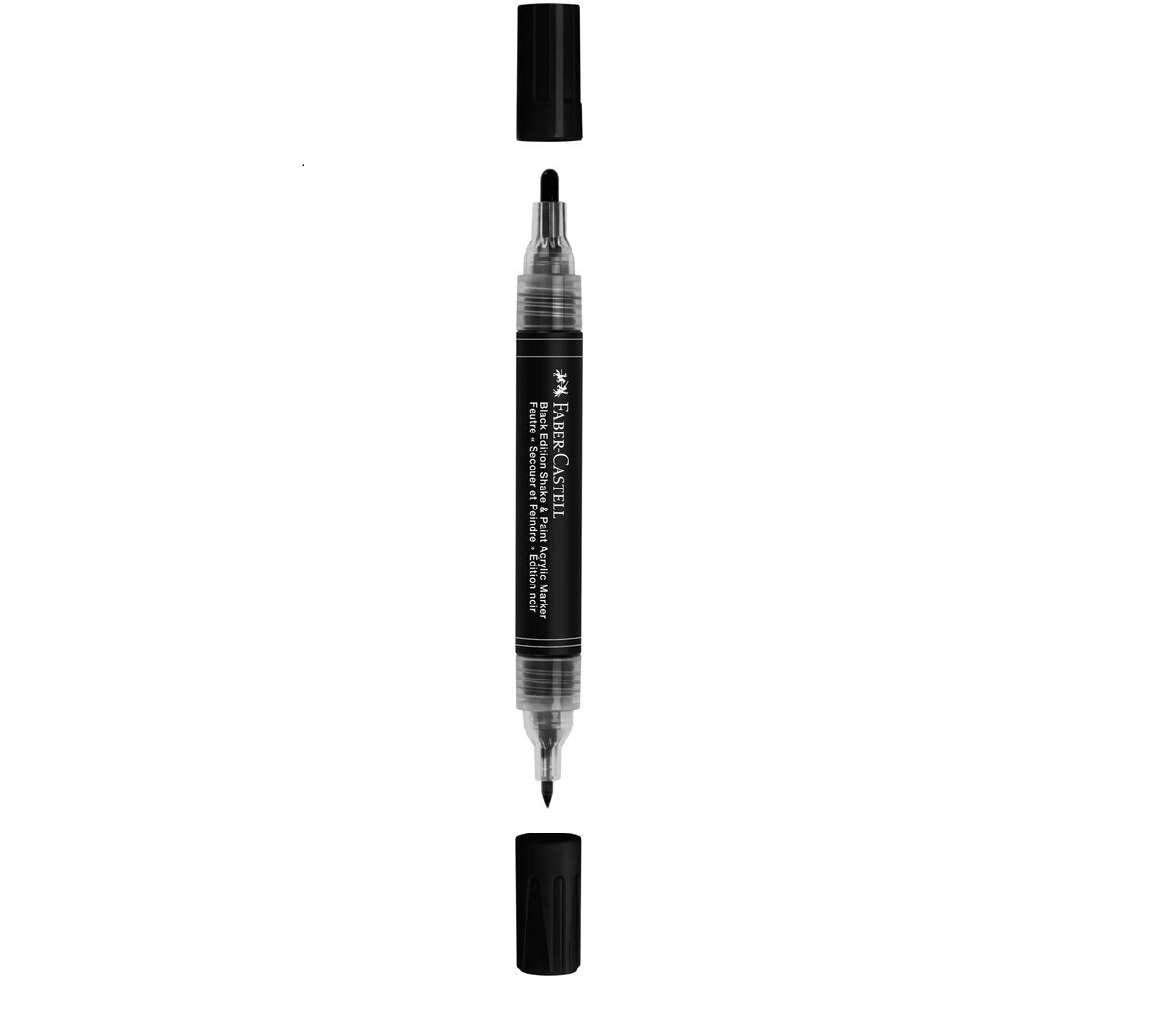 MARKER ACRILIC SHAKE&PAINT NEGRU FABER-CASTELL - imagine 2
