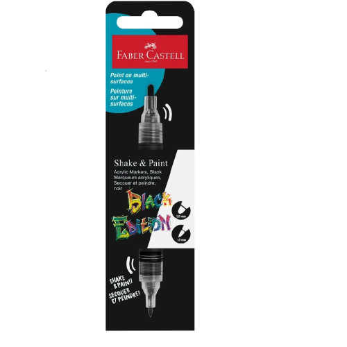 MARKER ACRILIC SHAKE&PAINT NEGRU FABER-CASTELL