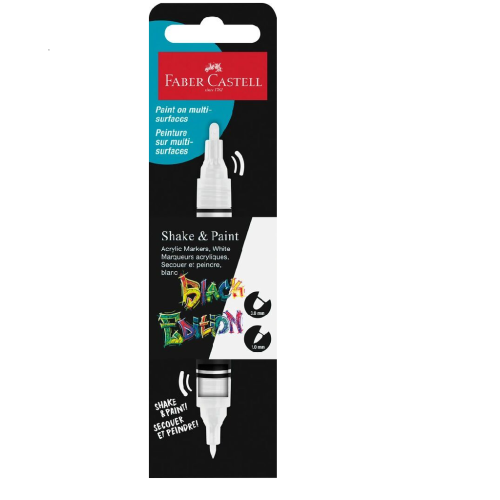 MARKER ACRILIC SHAKE&PAINT ALB FABER-CASTELL