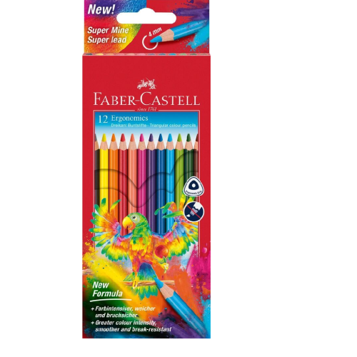 CREIOANE COLORATE TRIUNGHIULARE 12 CULORI ERGONOMICS FABER-CASTELL