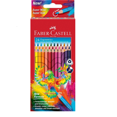 CREIOANE COLORATE TRIUNGHIULARE 24 CULORI ERGONOMICS FABER-CASTELL