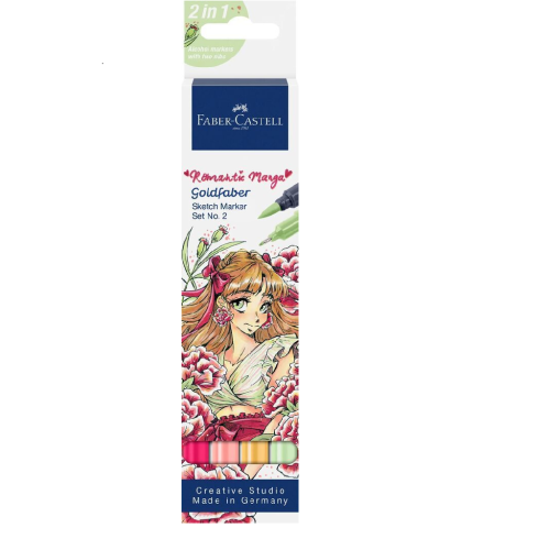 SET ROMANTIC MANGA NO.2 4 BUCATI SKETCH MARKERE GOLDFABER FABER-CASTELL