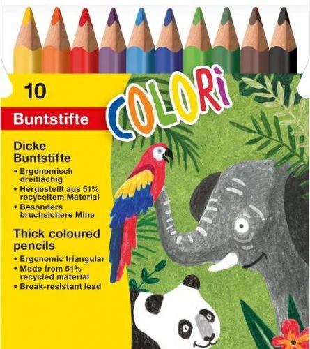 CREIOANE COLORATE PLASTIC JUMBO 10 CULORI EBERHARD FABER