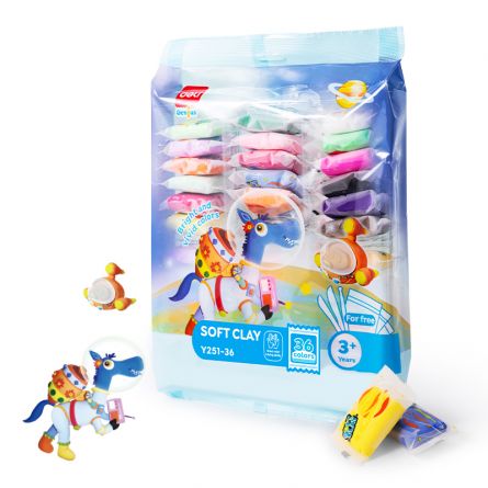 Plastilină Moale Deli Soft Clay – Set 36 Culori, 216G