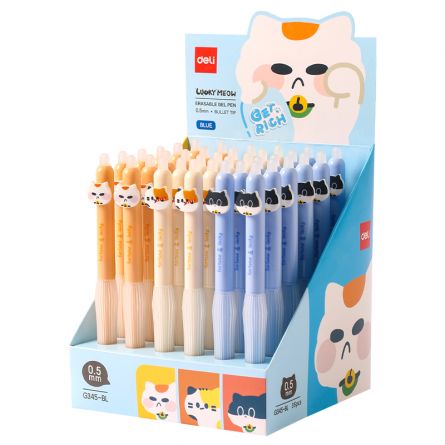ROLLER ERASABLE 0.5MM ALBASTRU PISICI DELI