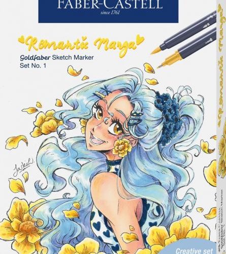 SET ROMANTIC MANGA NO.1 8 BUCATI SKETCH MARKERE GOLDFABER + 2 PITT ARTIST PEN + CREION GRAFIT FABER-CASTELL