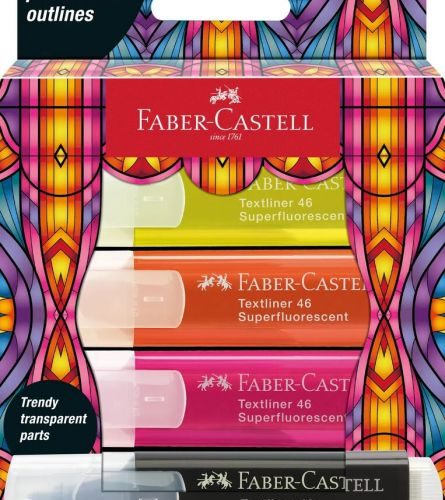 TEXTMARKER SET 4 SUPERFLUORESCENT EDITIE SPECIALA GLASSY FABER-CASTELL