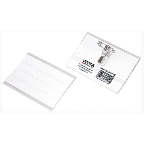 Ecuson de identificare cu ac și clip, 57 x 90 mm, Office Products