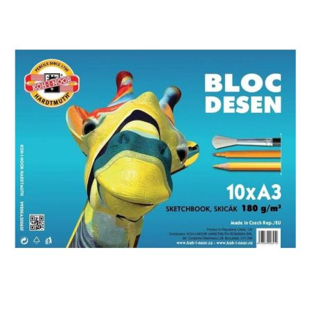 BLOC DESEN A3 180G 10 COLI KOH-I-NOOR