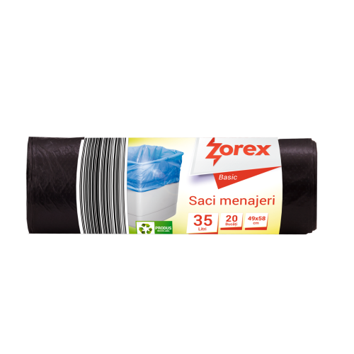 Saci menajeri Zorex Basic 35L, 20 buc/rola