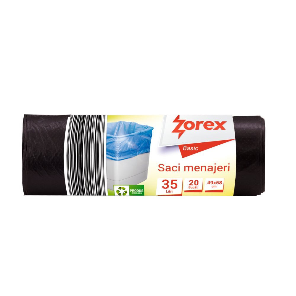 Saci menajeri Zorex Basic 35L, 20 buc/rola