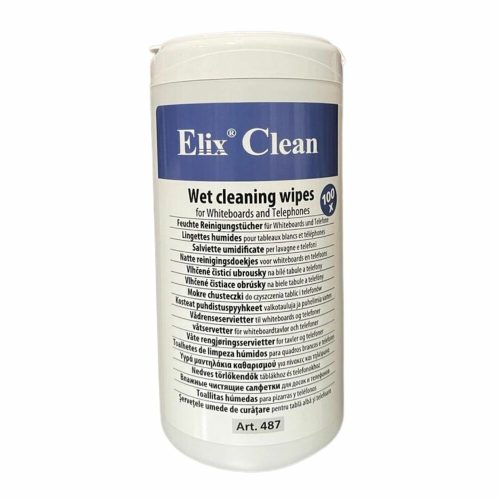 Șervețele umede profesionale pentru table albe ELIX Clean, 100 bucăți per tub