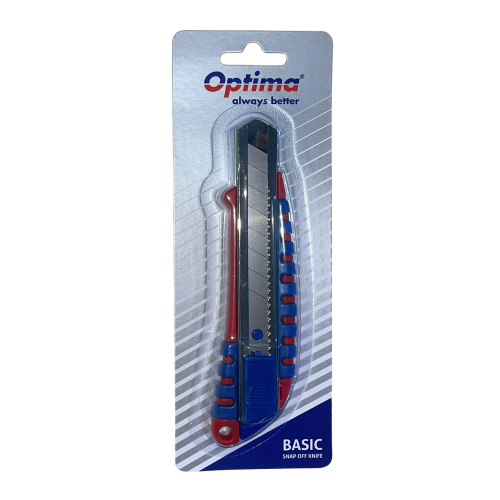 Cutter Optima Basic – lamă 9mm SK7, șină metalică, design simplu