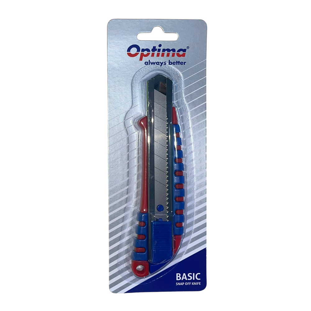 Cutter Optima Basic – lamă 9mm SK7, șină metalică, design simplu