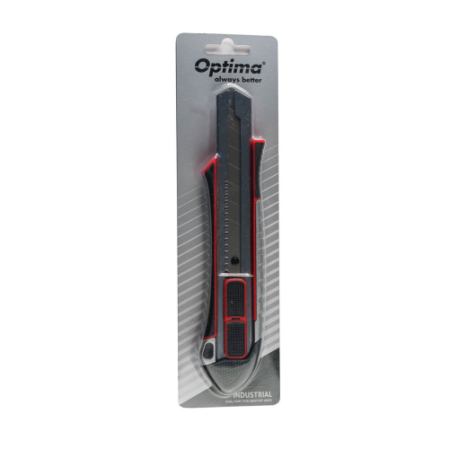Cutter Optima Industrial 25mm – lamă SK2 tratată, 2 funcțiuni, zinc cu ABS