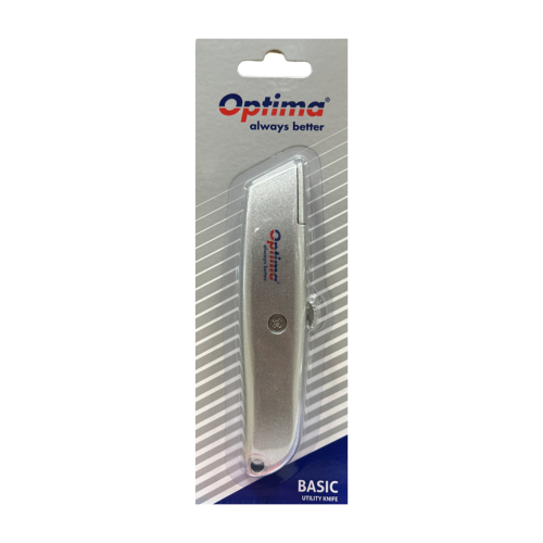 Cutter Optima Basic – lamă trapezoidală SK5, corp aluminiu