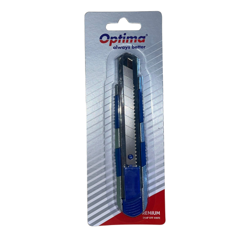 Cutter profesional Optima Premium – 18mm, șină metalică, grip confortabil