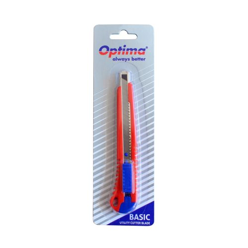 Cutter Optima Basic – lamă 9mm SK7, mâner ABS, precizie industrială
