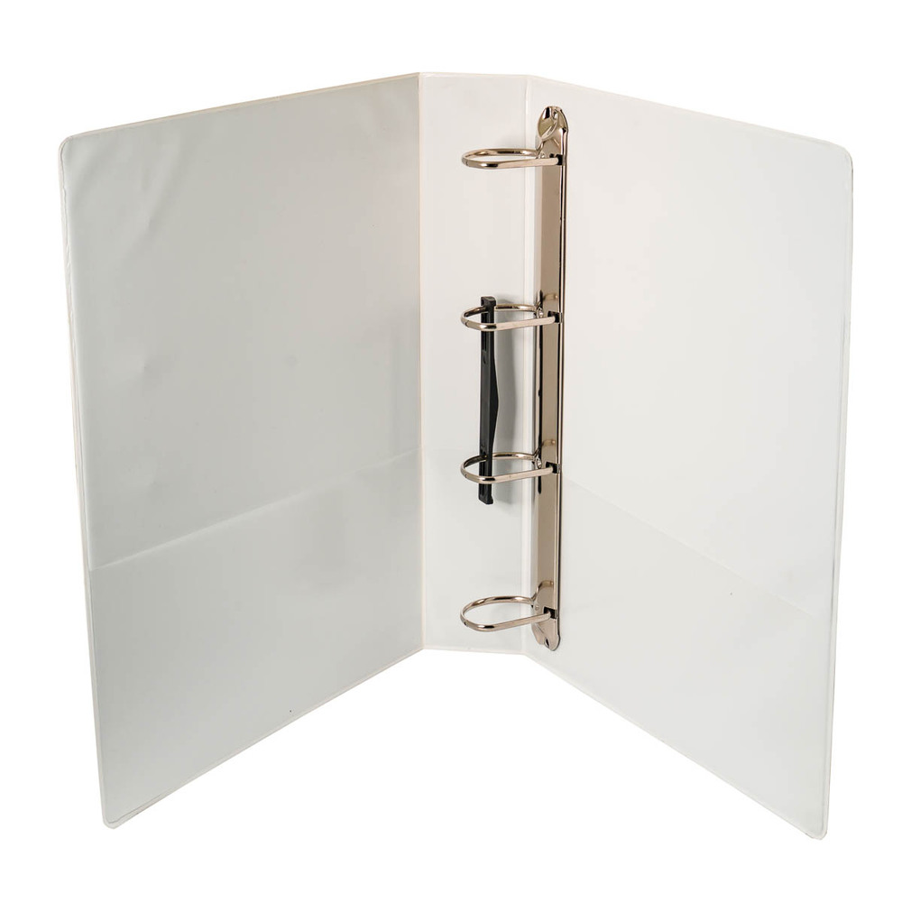 Caiet mecanic cu buzunar, plastifiat PP, 4 inele in "D", 40 mm, cotor 65mm, Optima - alb - imagine 2