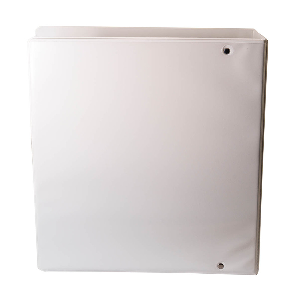Caiet mecanic cu buzunar, plastifiat PP, 4 inele in "D", 65 mm, cotor 90mm, Optima - alb - imagine 5