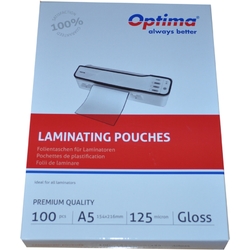 Folie laminare Optima, A5 (154 x 216 mm), 125 microni, 100 folii/top