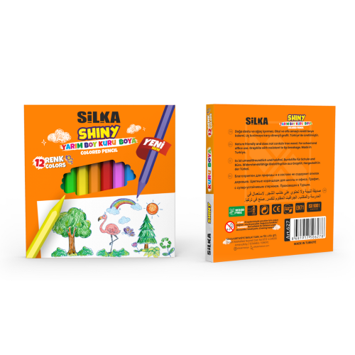 Set 12 creioane colorate SILKA Shiny Jumbo, culori intense
