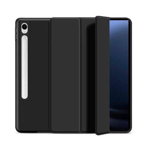 Husa Ultra Slim pt. Samsung Galaxy Tab S9 FE 10.9 inch, Silicon TPU, Smart Cover cu Suport – Negru