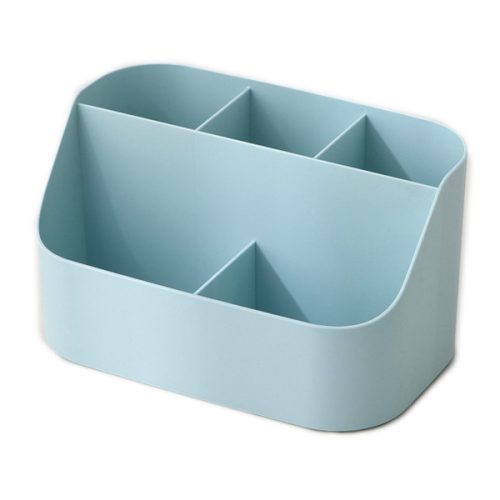 Suport plastic birou 5 compartimente - albastru deschis (bleu)