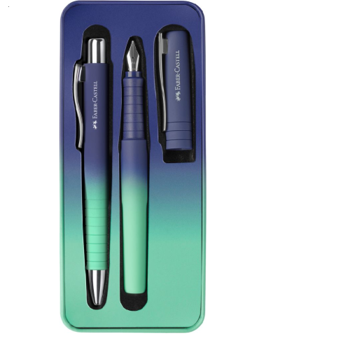 SET STILOU M + PIX XB POLY FLOW ALBASTRU-TURCOAZ FABER-CASTELL