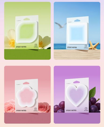 NOTES AUTOADEZIV 30 FILE DIVERSE FORME CULORI GRADIENT NUSIGN DELI - imagine 2
