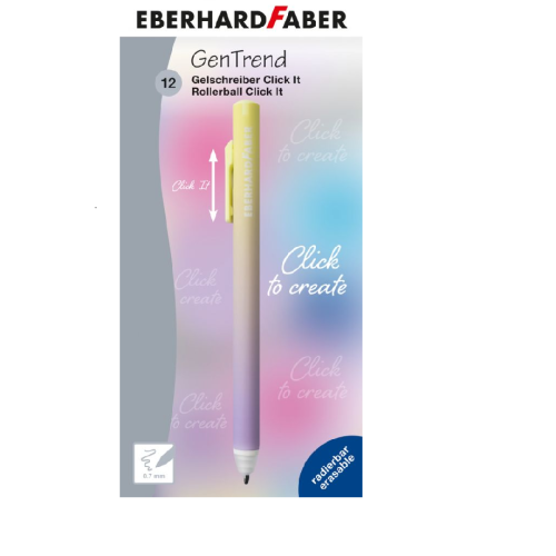 ROLLER 0.7 MM ALBASTRU ERASE-IT CLICK GALBEN-LILA EBERHARD FABER
