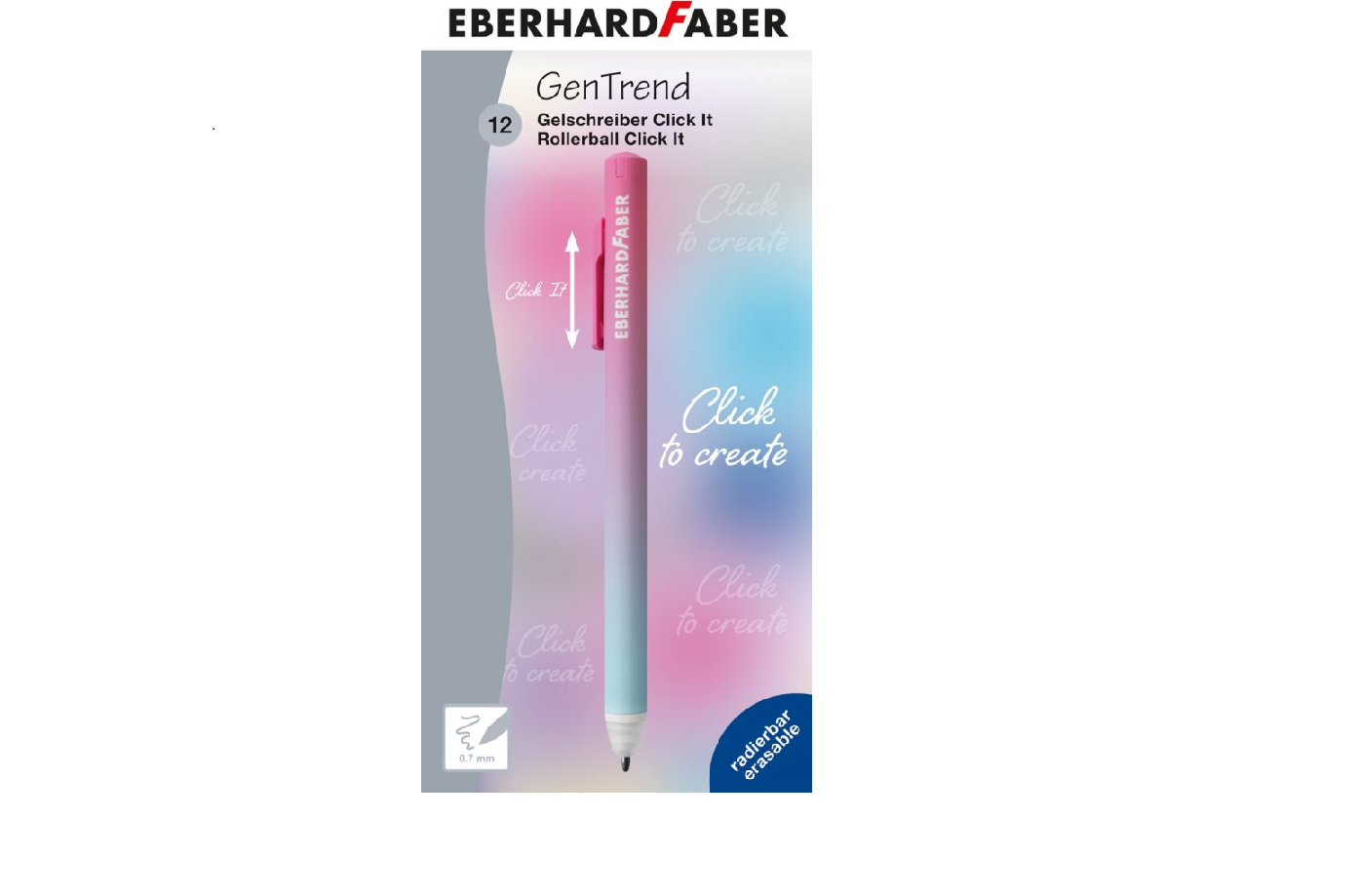 ROLLER 0.7 MM ALBASTRU ERASE-IT CLICK TURCOAZ-ROZ EBERHARD FABER