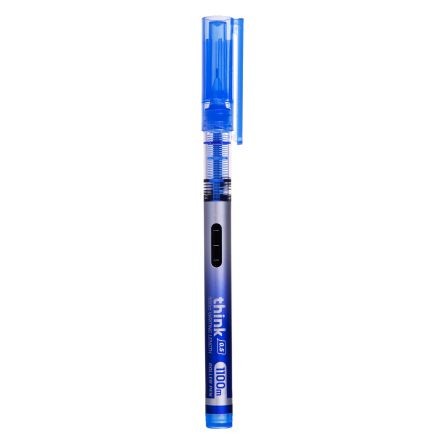 ROLLER FREE INK 0.5MM NEEDLE ALBASTRU THINK DELI
