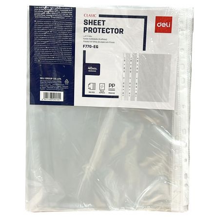 FOLIE PROTECTIE A4 CRISTAL 40 MIC 100/SET DELI